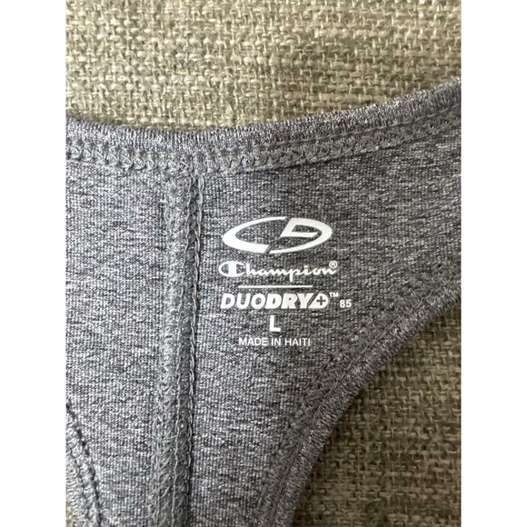 Champion Womens Racerback Tank Top Duodry+ Gray Size L Polyester/Spandex - Picture 4 of 7
